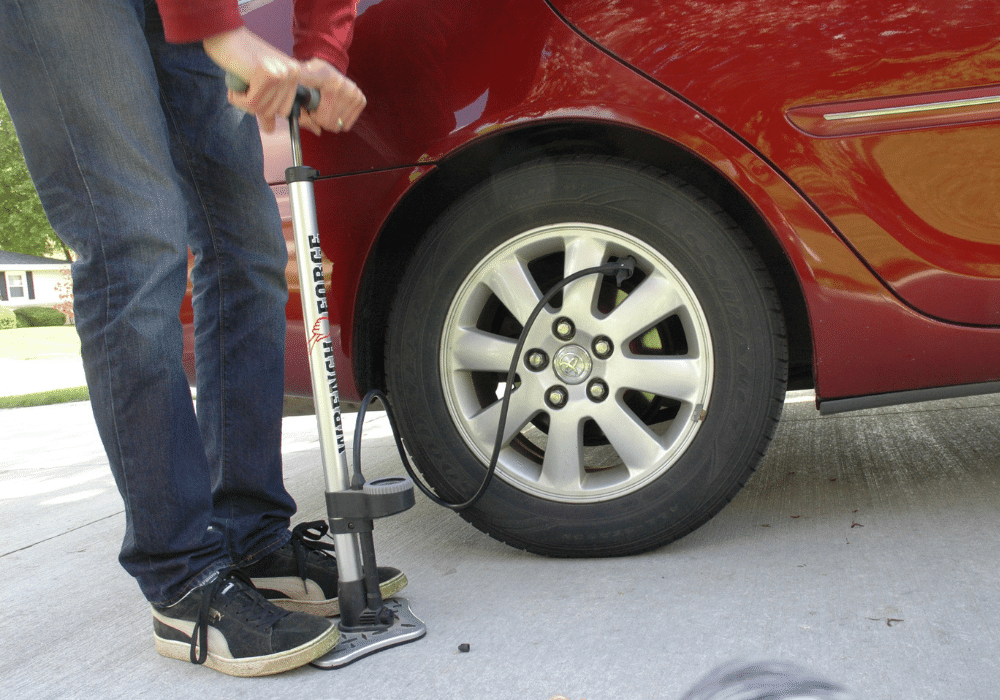 Use bike pump on car tire