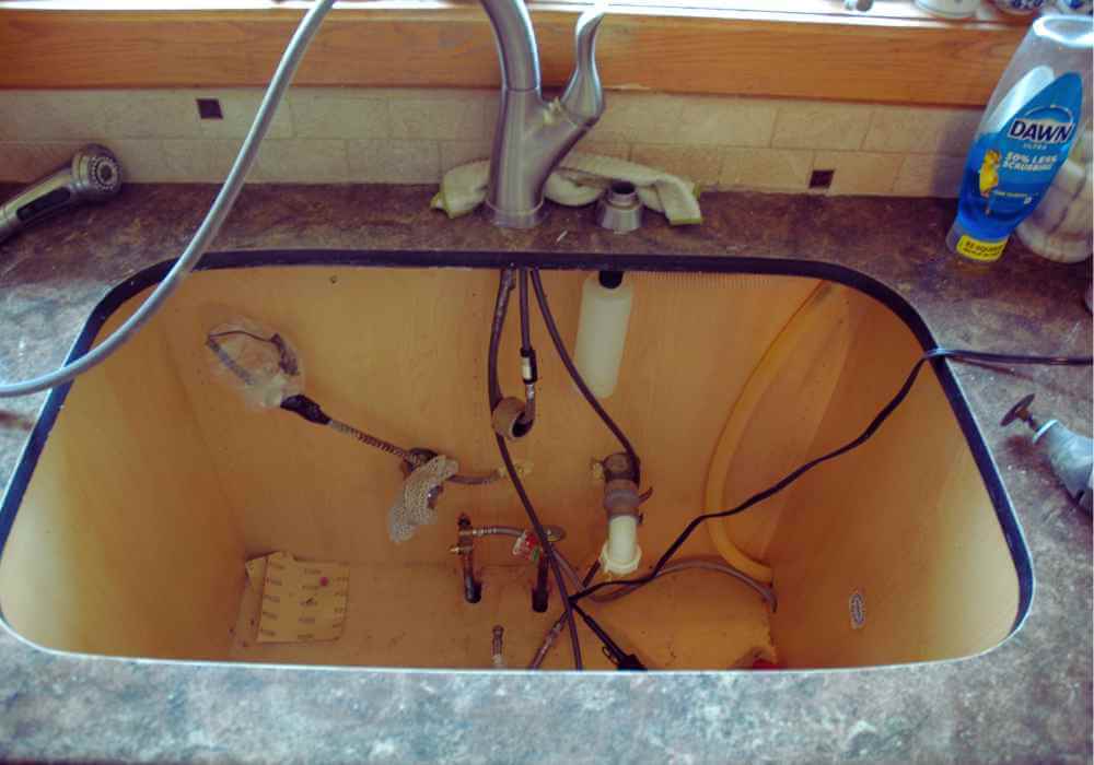 Midway through my project to install a new kitchen sink. 